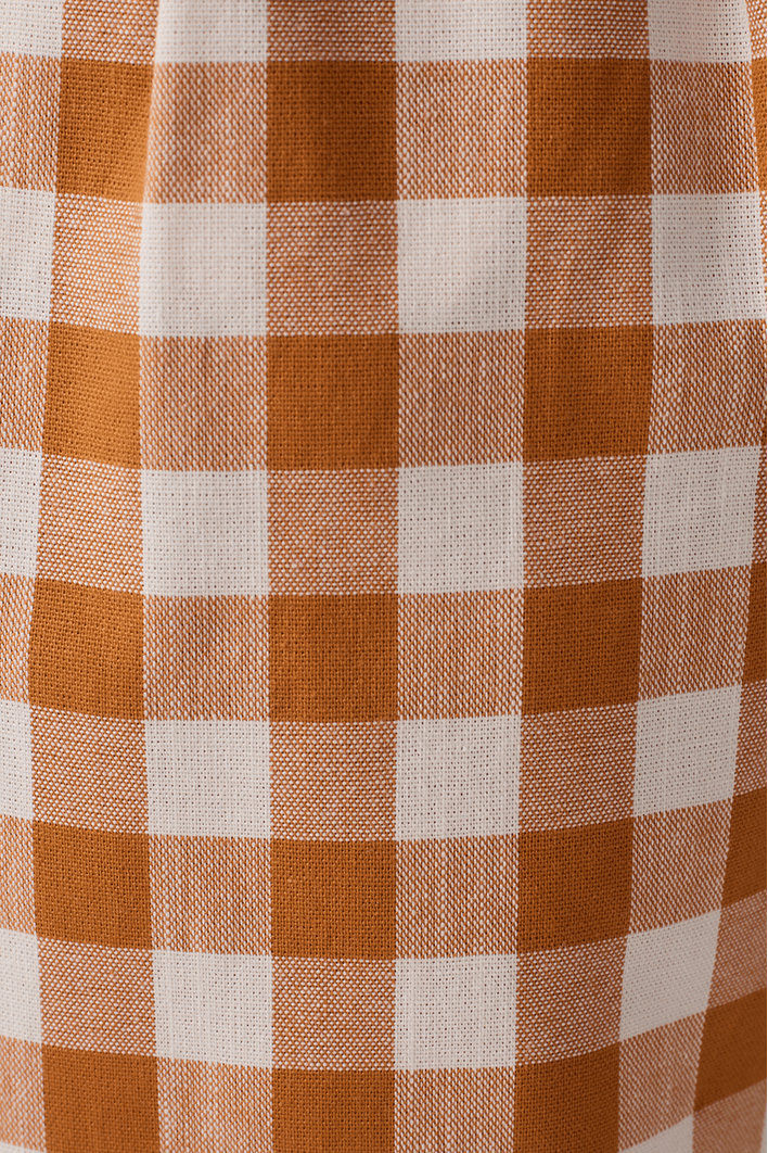 Calça Cropped Algodão Xadrez