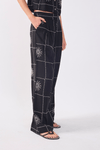 Calça Linho Xadrez Sol