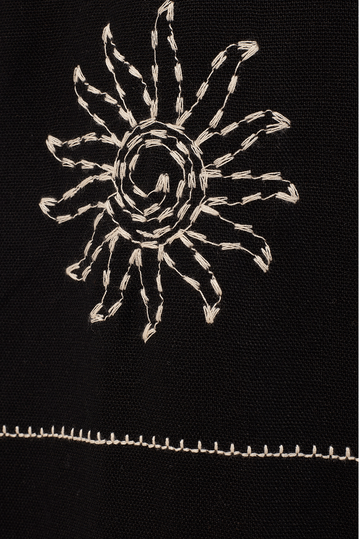 Saia Cropped Linho Xadrez Sol