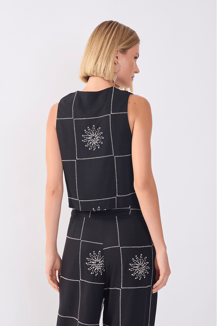 Colete Linho Xadrez Sol