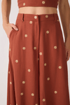 Calça Linho Bordado Lurex Sol