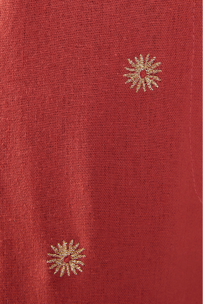 Calça Linho Bordado Lurex Sol