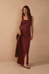 Vestido Midi Linho Fenda
