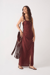 Vestido Midi Linho Fenda