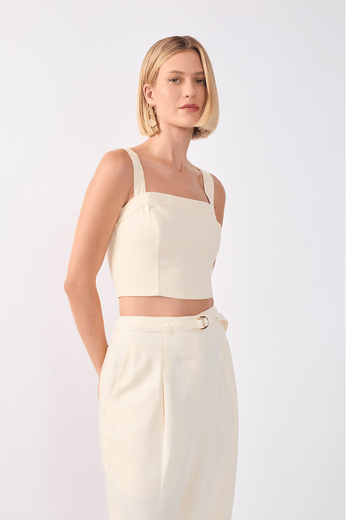 Top Linho Recorte Busto