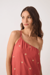 Vestido Cropped Alça Bordado Lurex Sol