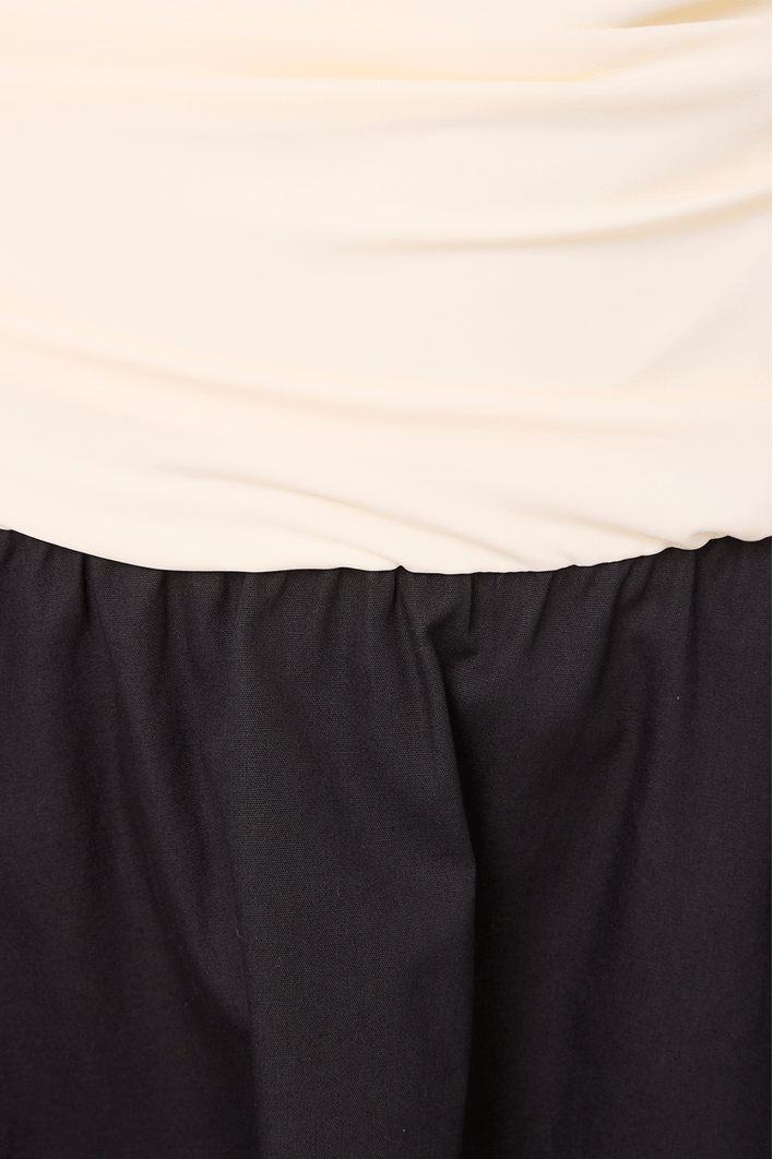 Vestido Sem Alça Malha Com Tecido