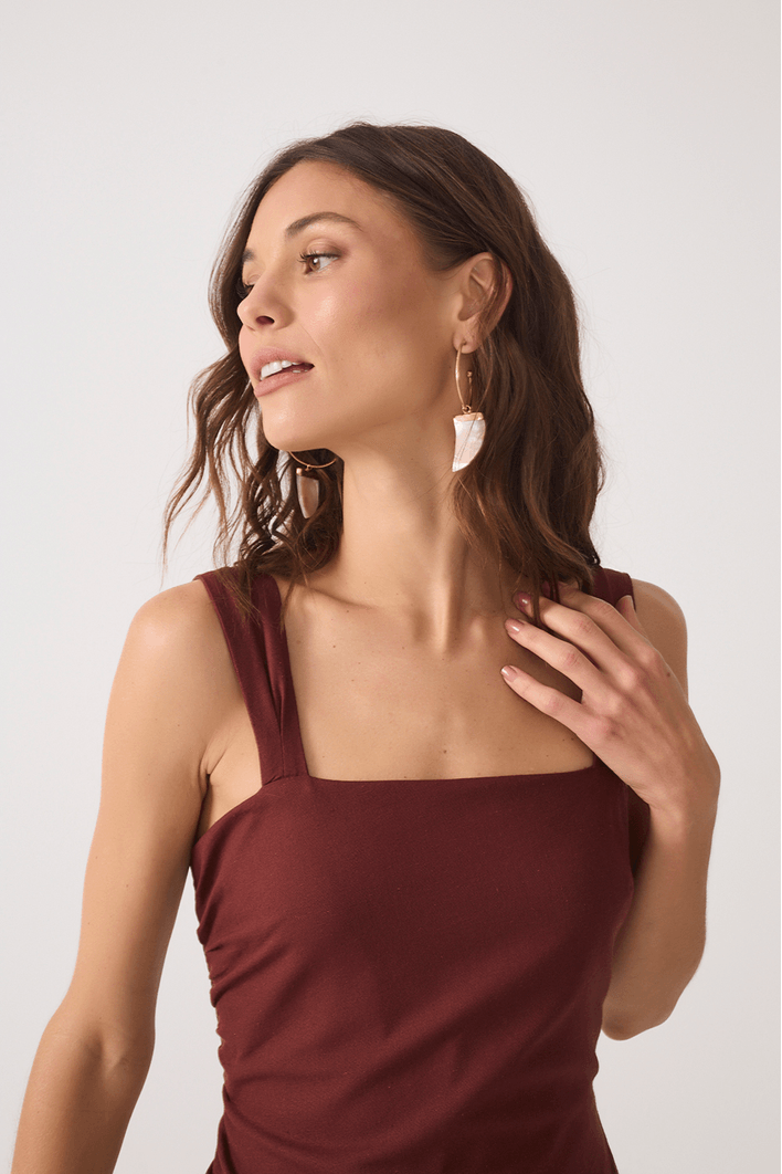 Vestido Midi Linho Fenda