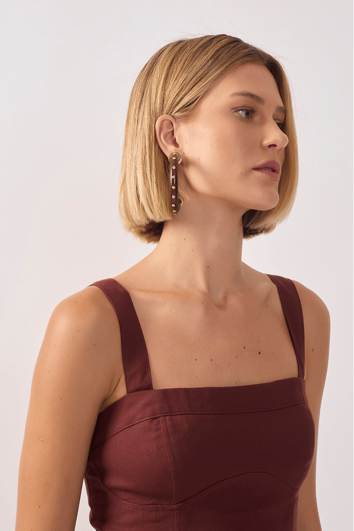 Top Linho Recorte Busto