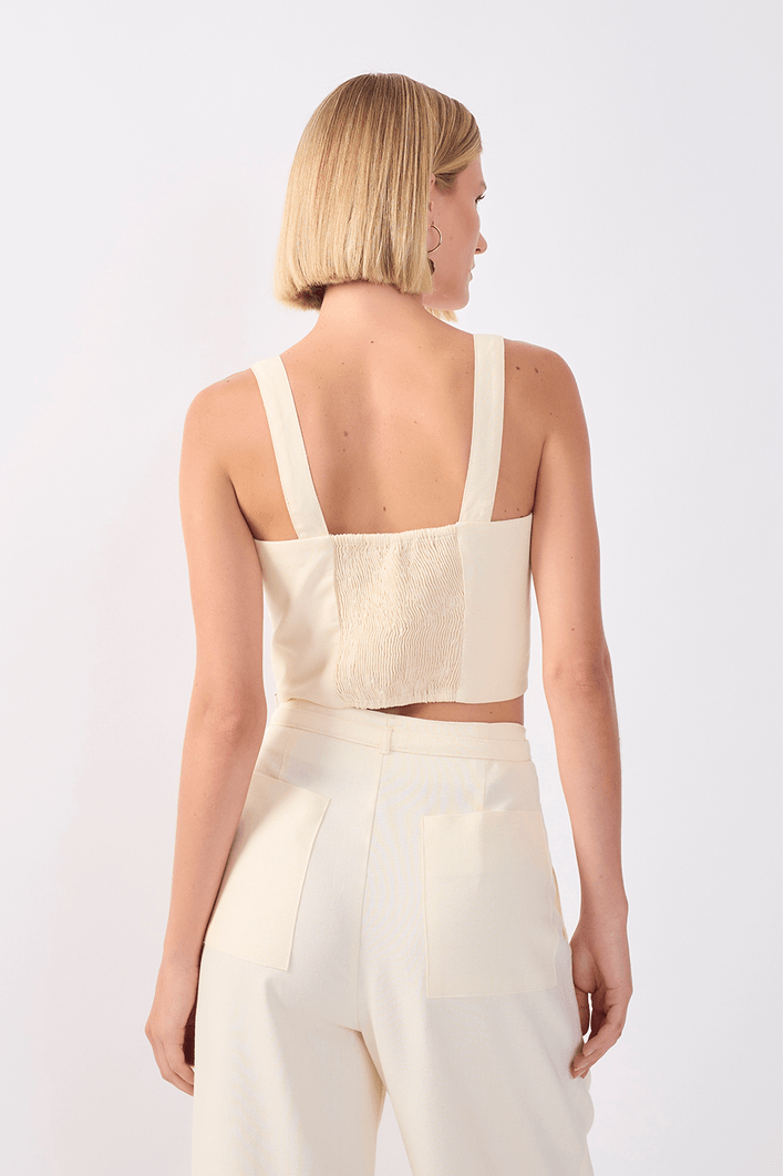 Top Linho Recorte Busto