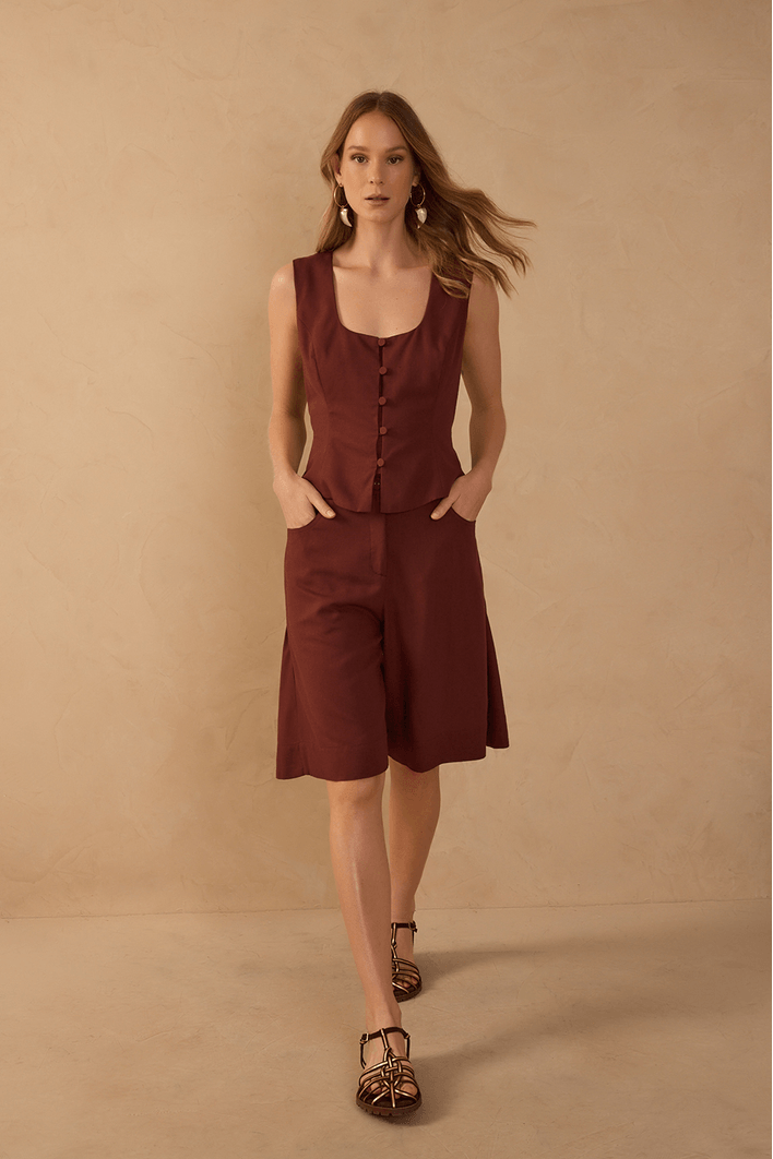 Bermuda Linho Com Nesga