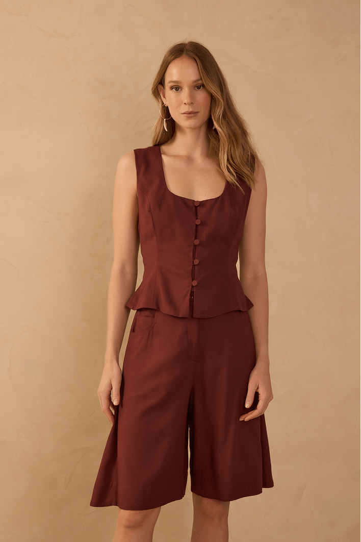 Colete Linho Peplum