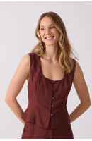 Colete Linho Peplum