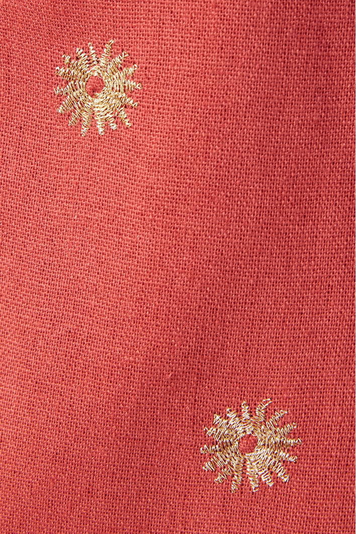 Colete Linho Bordado Lurex Sol