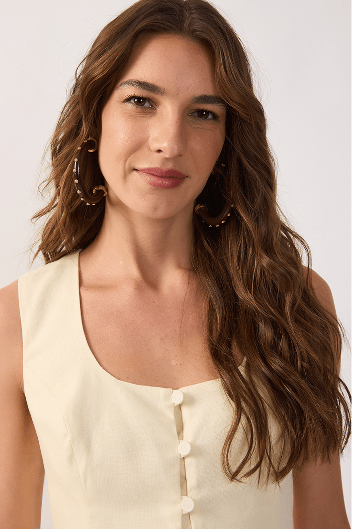 Colete Linho Peplum