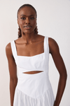Vestido Cropped Algodão Recorte Cintura
