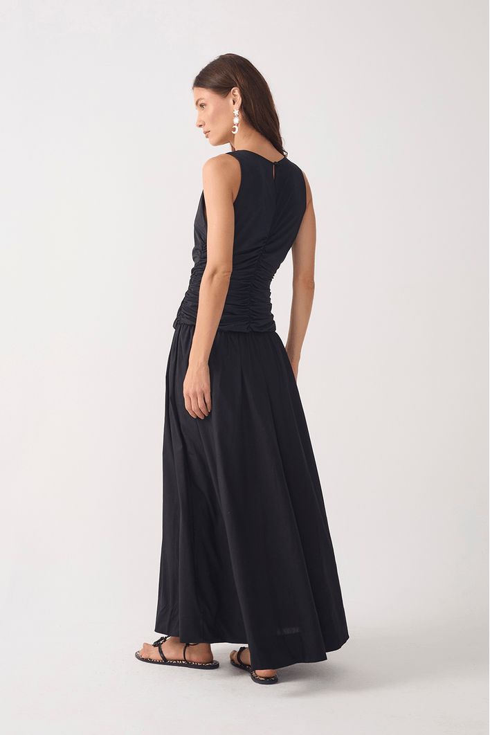 Vestido Franzido Fluity Com Tecido