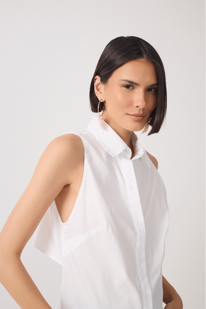 Blusa Algodão Amarração Costas