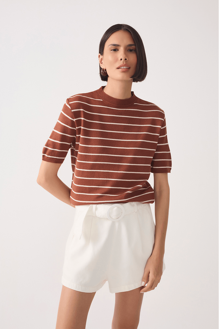 Blusa Tricot Manga Curta