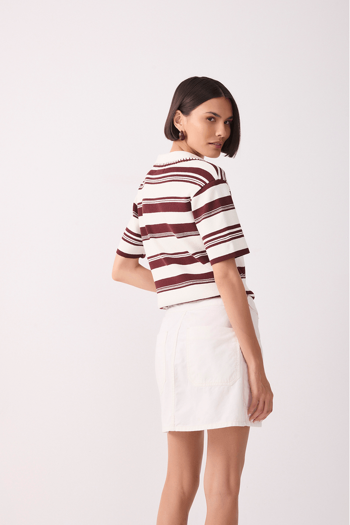 Polo Tricot Bordada Listras