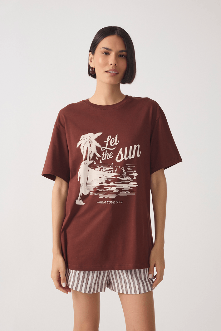 T-shirt Silk Let The Sun
