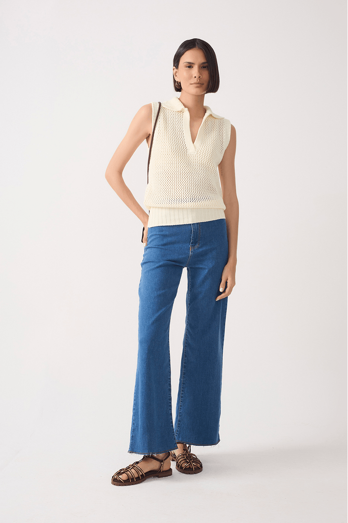 Calça Jeans Cropped