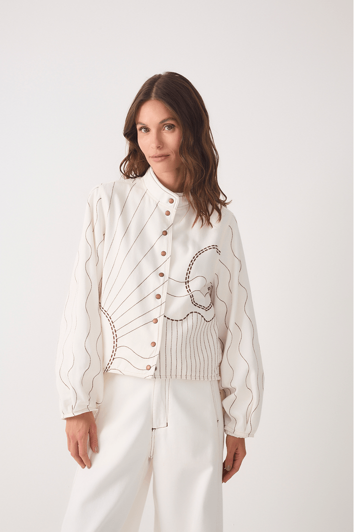 Casaco Sarja Bordado