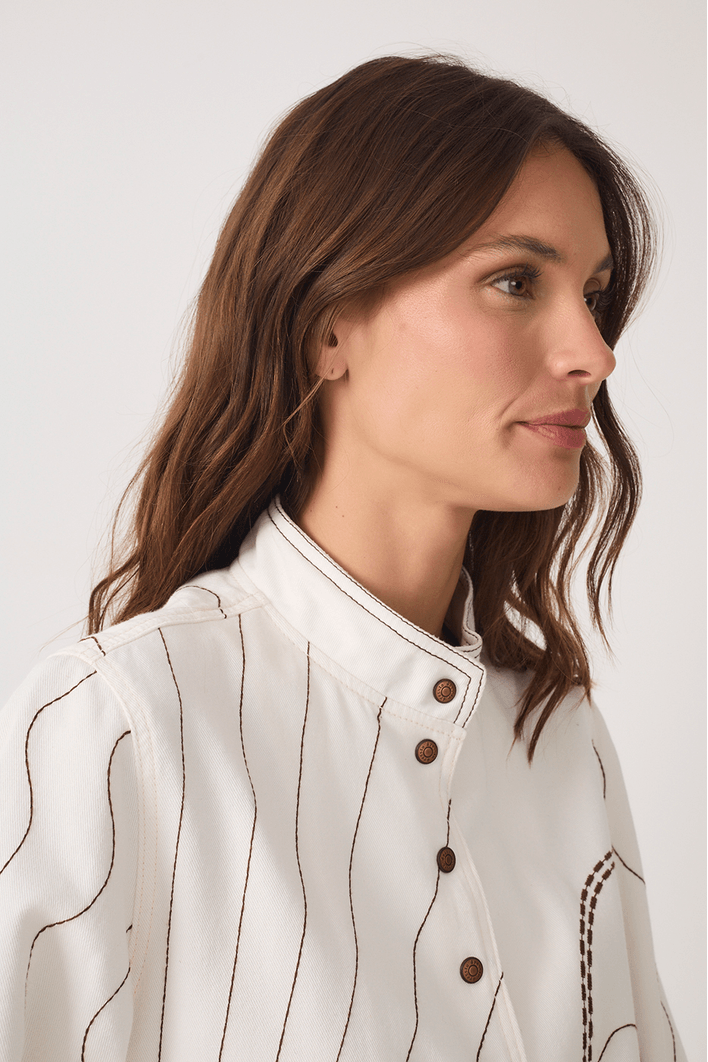 Casaco Sarja Bordado