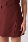 Short Saia Linho Transpassado