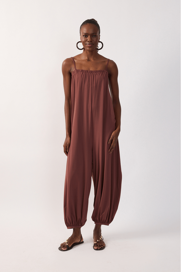 Macacão Jersey Com Faixa