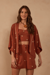 Kimono Linho Bordado Lurex Sol