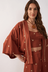 Kimono Linho Bordado Lurex Sol