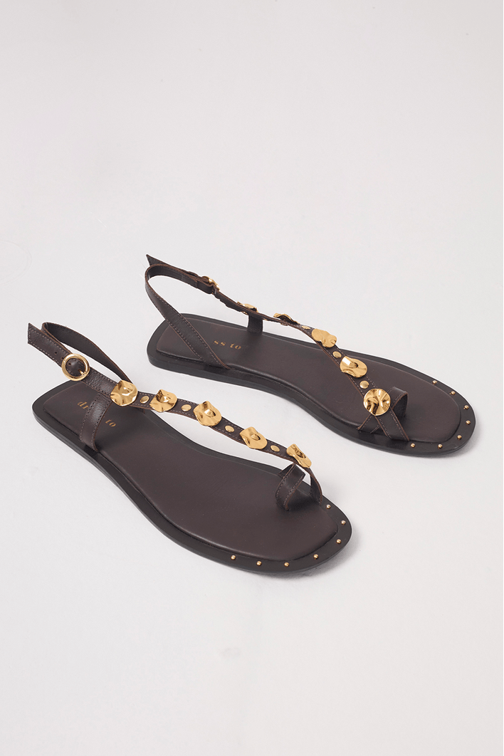 Sandália Rasteira Moedas