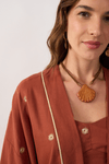 Kimono Linho Bordado Lurex Sol