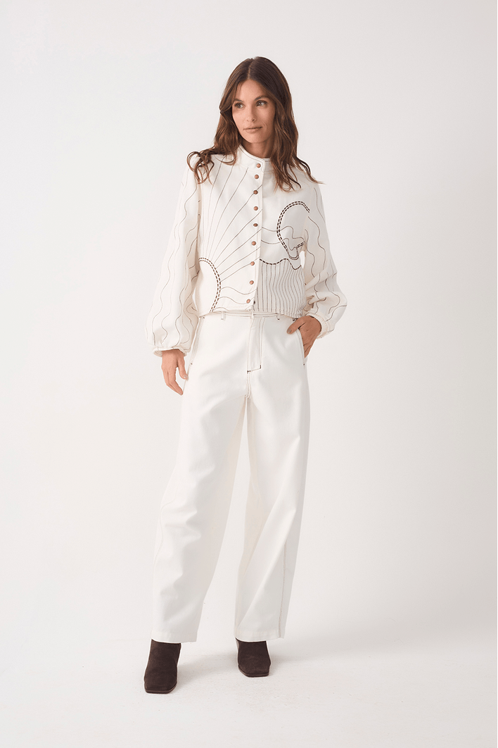 Calça Sarja Pespontos