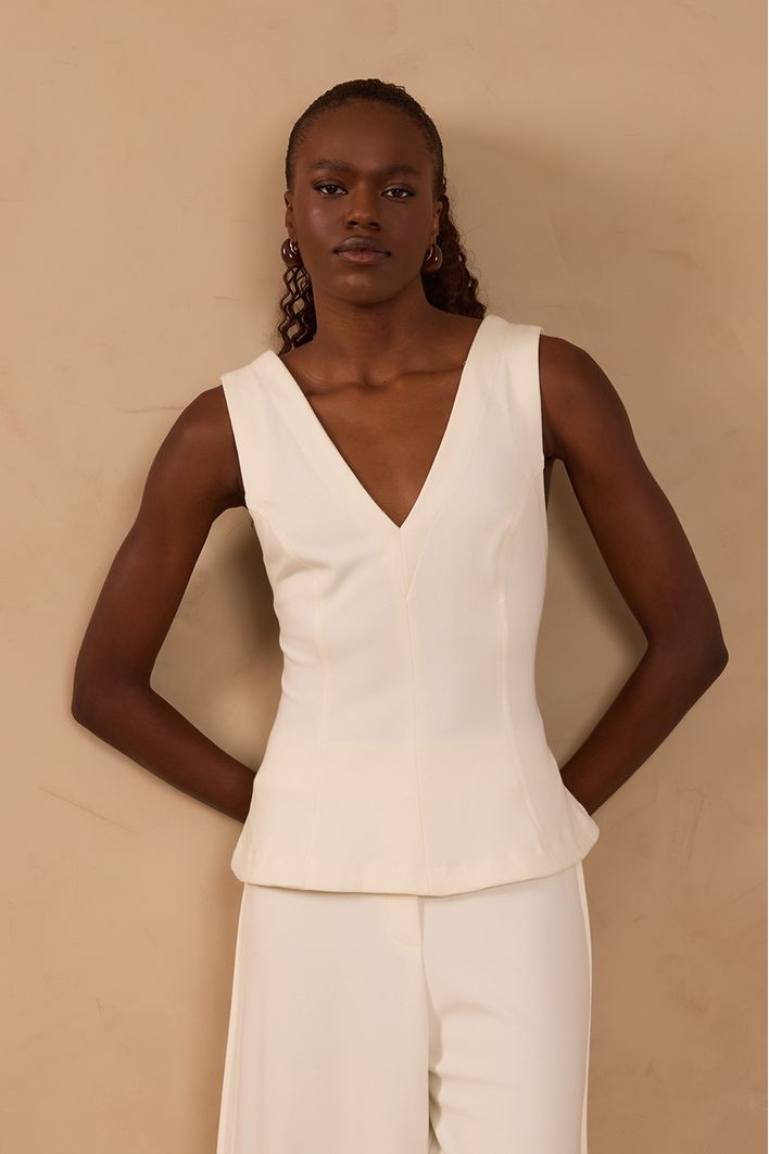 Blusa Basque Malha Alfaiataria