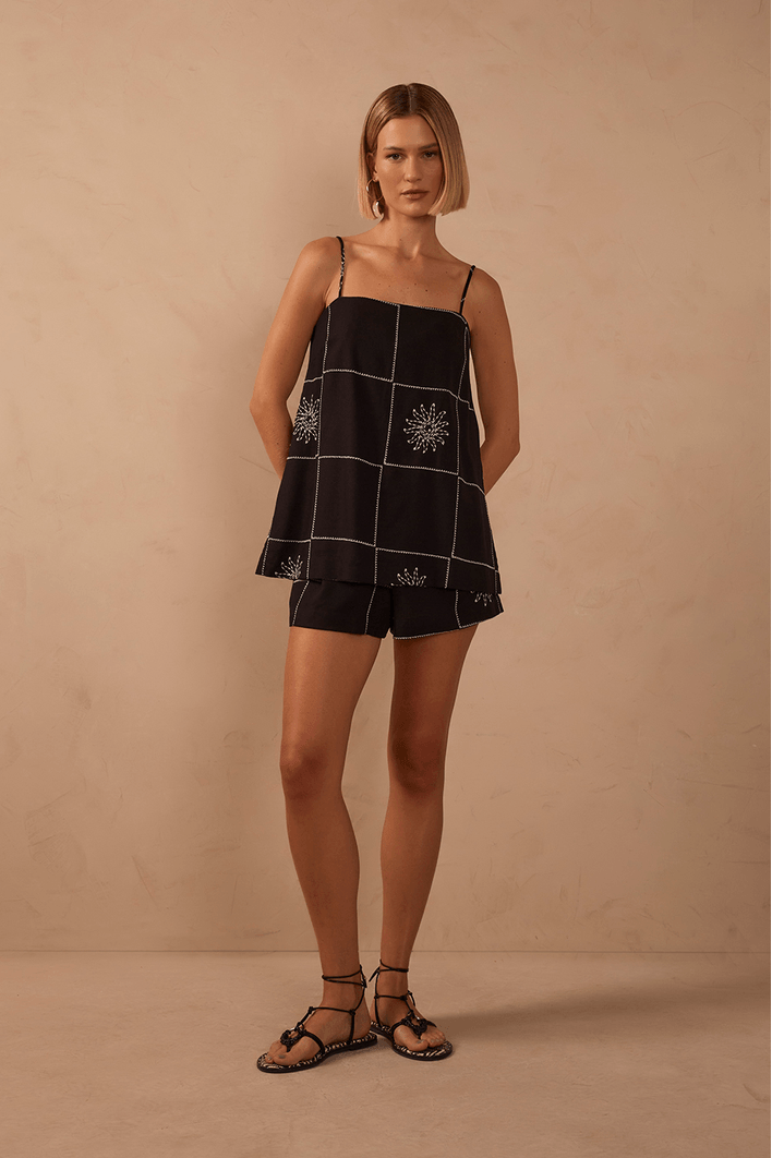 Macaquinho Linho Xadrez Sol