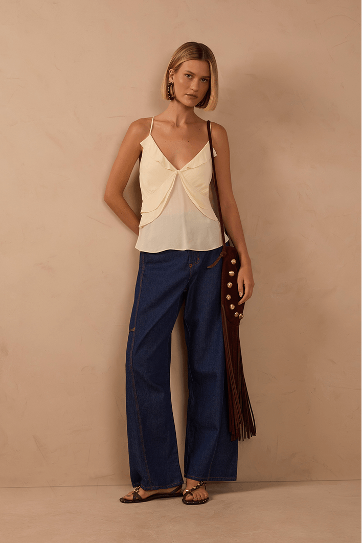 Calça Jeans Detalhe Bolso