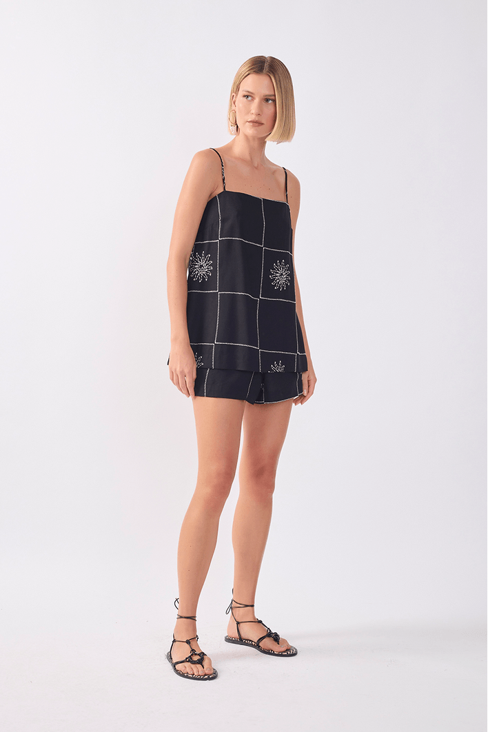 Macaquinho Linho Xadrez Sol