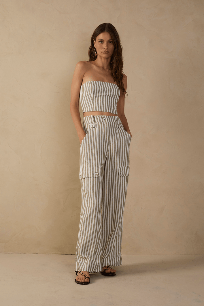 Calça Linho Listrado