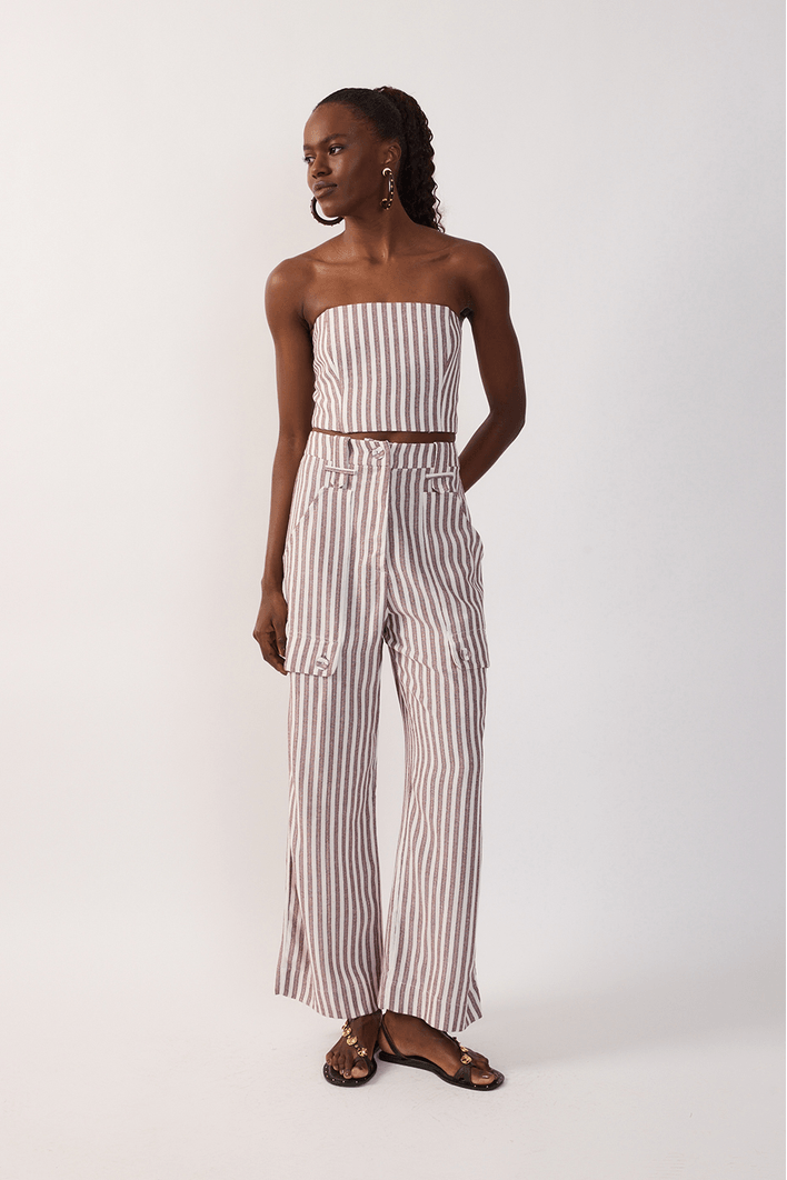 Calça Linho Listrado