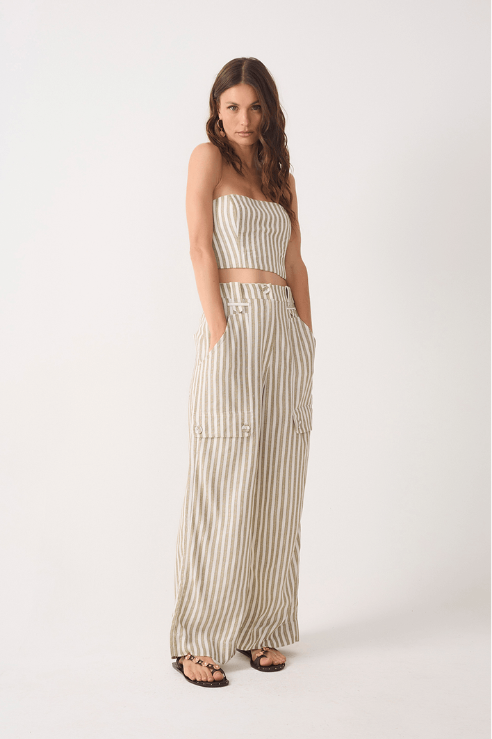 Calça Linho Listrado