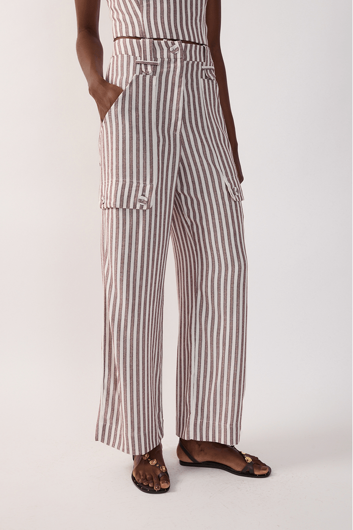 Calça Linho Listrado