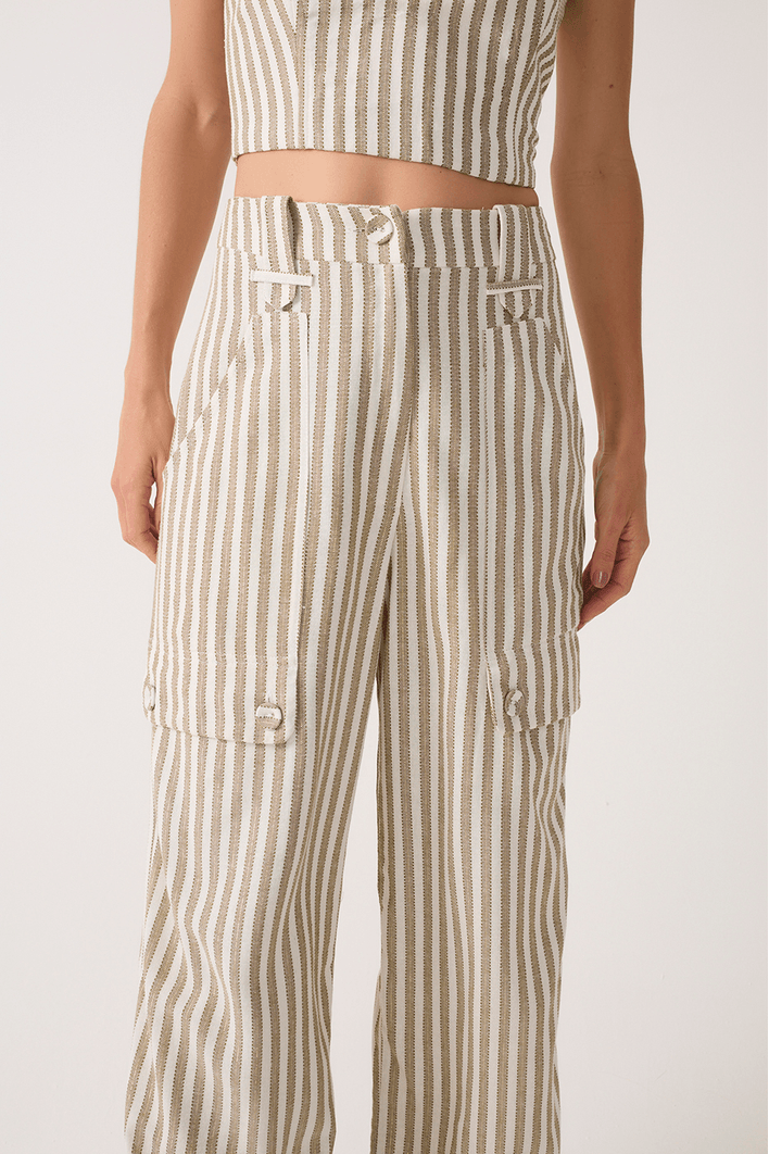 Calça Linho Listrado