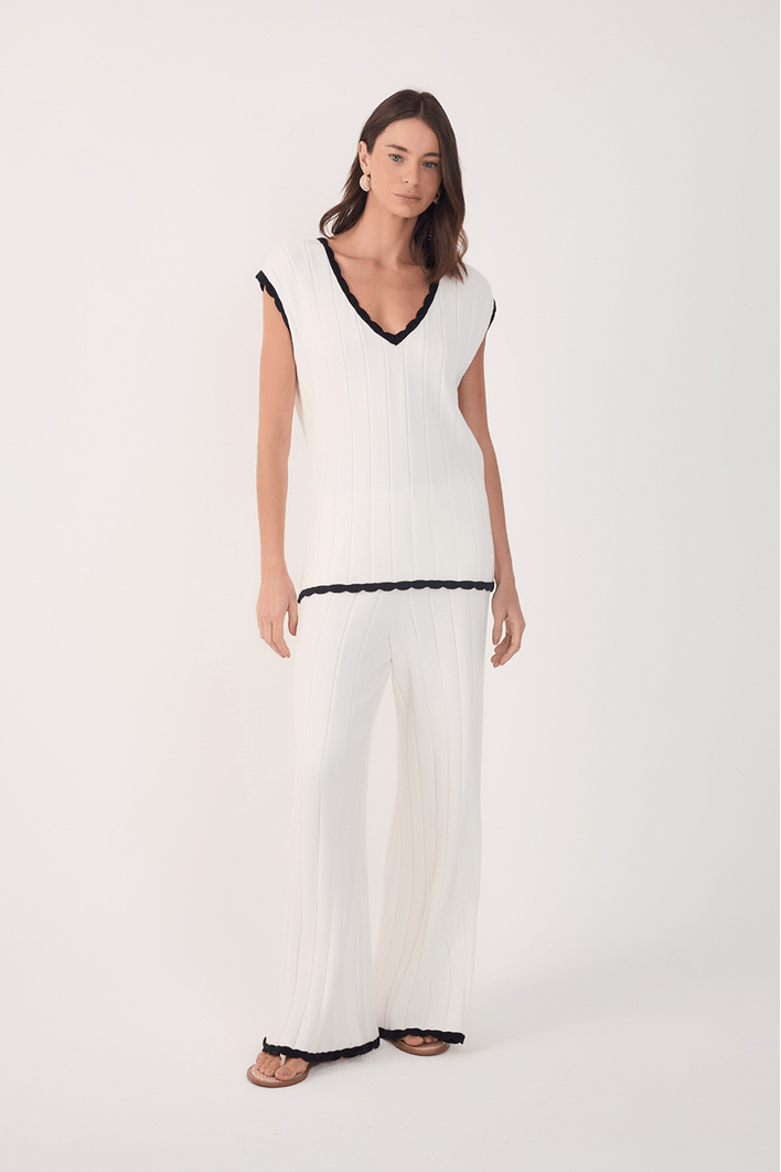 Calça Tricot Premium Detalhe Ondulado