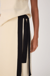Saia Midi Linho Bordado Floral