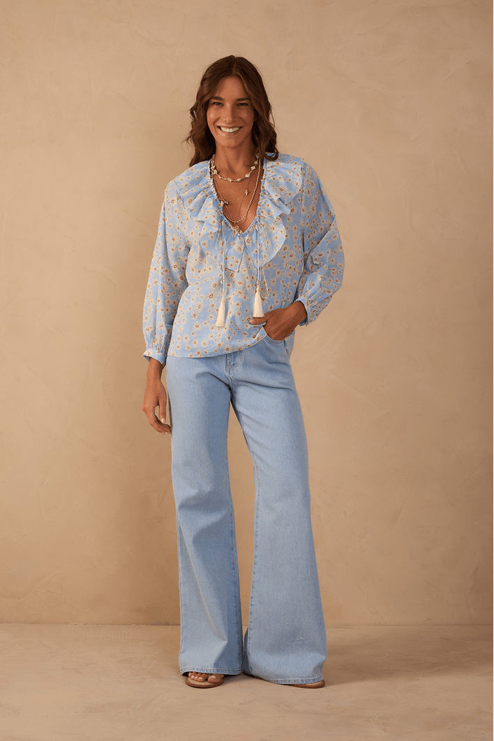 Calça Jeans Flare Baby Blue
