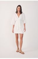 Vestido Curto Linho Mangão