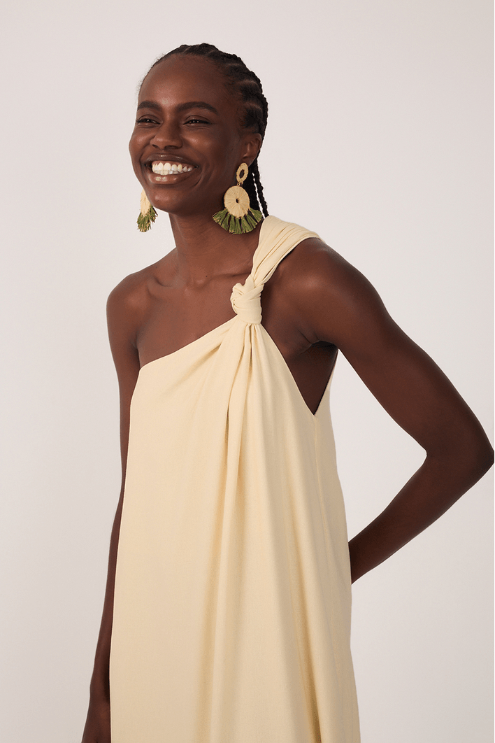 Vestido Cropped Linho Ombro Só