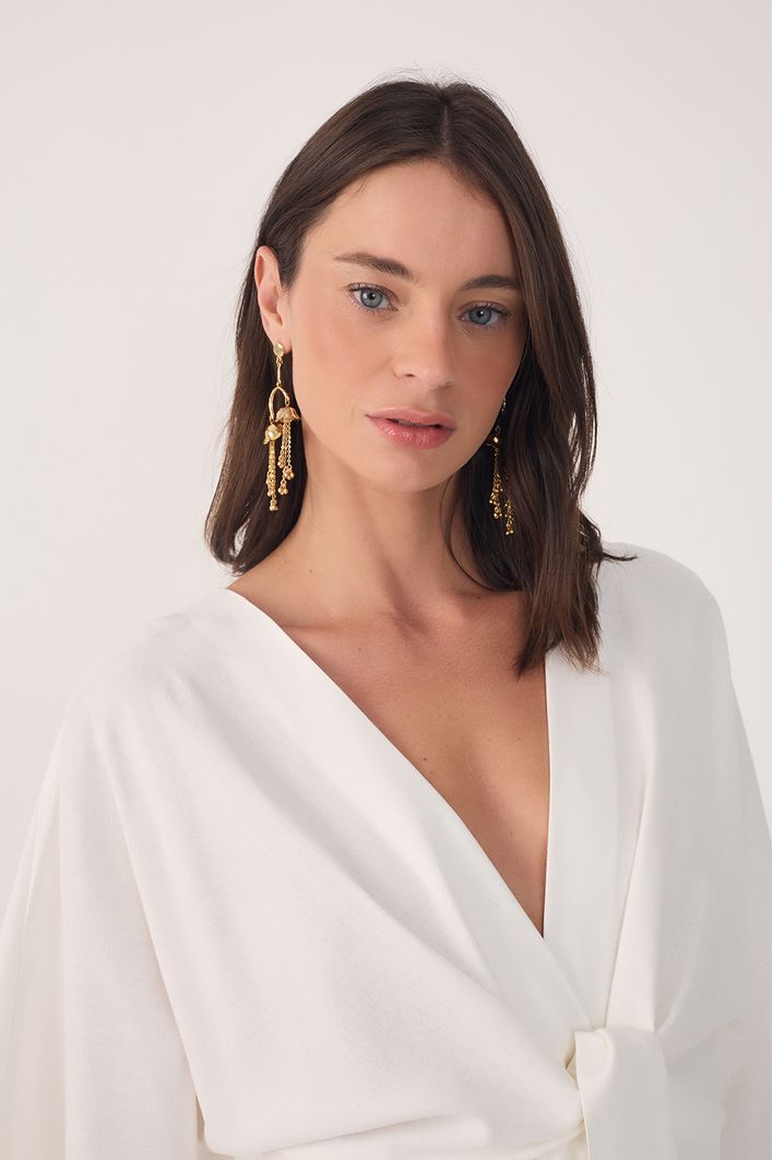 Vestido Curto Linho Mangão